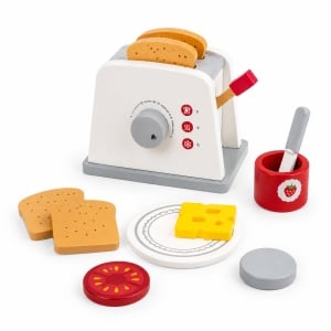 Set toaster din lemn pentru copii, cu paine si accesorii pentru mic dejun, 3 ani+ - Img 3