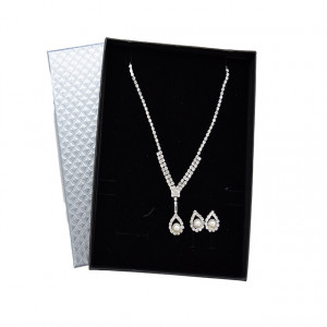 Set Zena, cercei si colier din pietresemipretioase, argintiu, SZ012