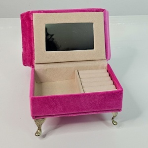 Suport bijuterii elegant in forma de fotoliu fucsia, 20x16cm - Img 5
