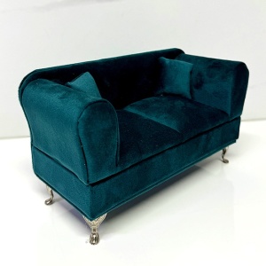 Suport bijuterii sub forma de mobilier, Canapea, Turcoaz, 24x13cm