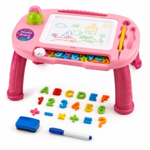 Tabla magnetica educativa Doodle Board pentru copii, cu masuta, pix si accesorii, 40 x 28,5 cm