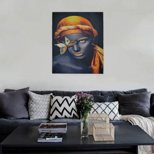 Tablou LED canvas Gold Butterflay cu leduri lumini 64 x 45 cm - Img 3