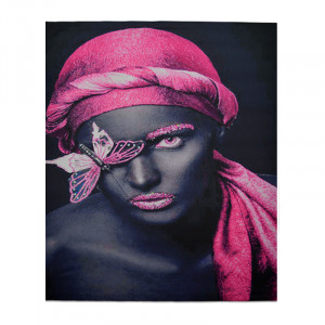 Tablou LED canvas Pink Butterfly cu leduri lumini 85 x 64 cm - Img 1