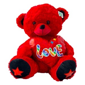 Ursulet de plus Amore, cu inimioara Love, rosu, inaltime 55 cm - Img 3