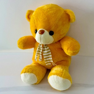 Ursulet de plus Rony, cu fular, Inaltime 36 cm, Portocaliu
