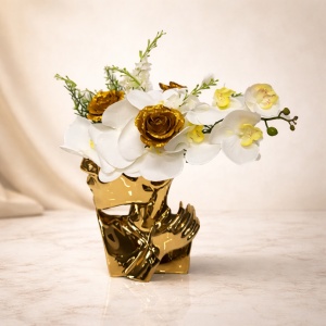 Vaza Venus PowerWoman cu aranjament, Gold