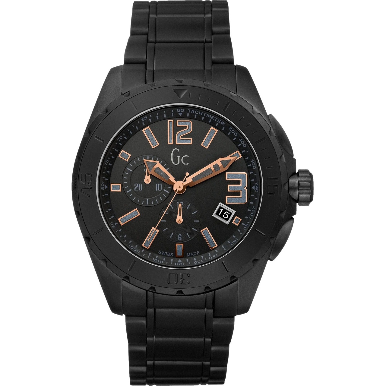 【瀬戸大橋店】 中古 腕時計 GC Guess Collection/Sport Class/クロノグラフ X76009G2S ブラック 【131】 GC - Guess Collection Sport Class X76009G2S - Men's Watch