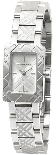 BURBERRY 腕時計BU1170スクエア チェック柄 シルバー Burberry BU1170 - Дамски часовник