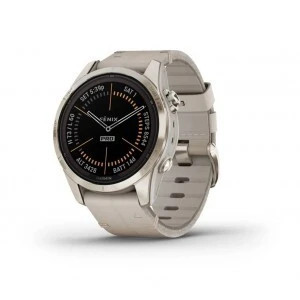 Garmin Fenix ​​7S Pro Sapphire Solar Edition Soft Gold with Limestone Leather Strap Smart Watch