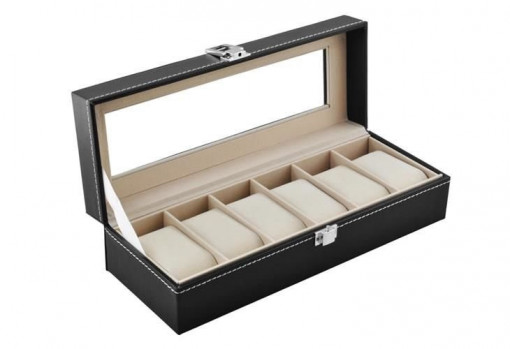 Watch storage box with 6 compartments