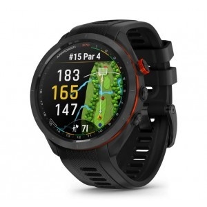 Garmin Approach® S70 - 47 мм черен керамичен безел с черна силиконова каишка