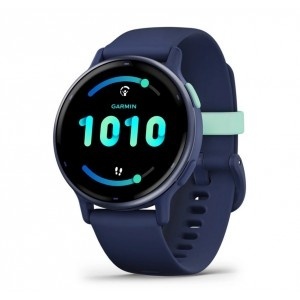 GARMIN vívoactive® 5 - Metallic Navy безел с Navy корпус и силиконова каишка