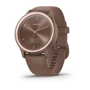GARMIN vívomove® Sport - Cocoa Case and Silicone Strap with Peach Gold Accents