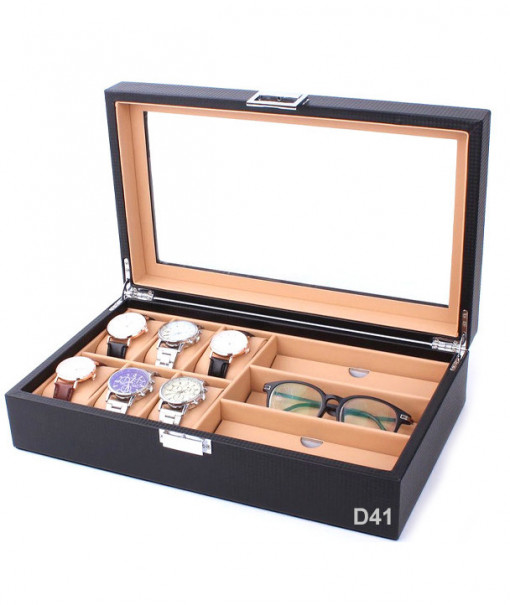Луксозна кутия-органайзър за часовници и очила D41