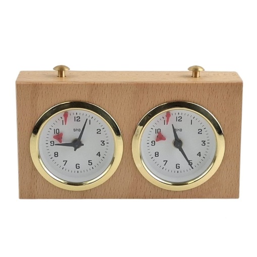 Wooden Analog Chess Clock Made of Oak