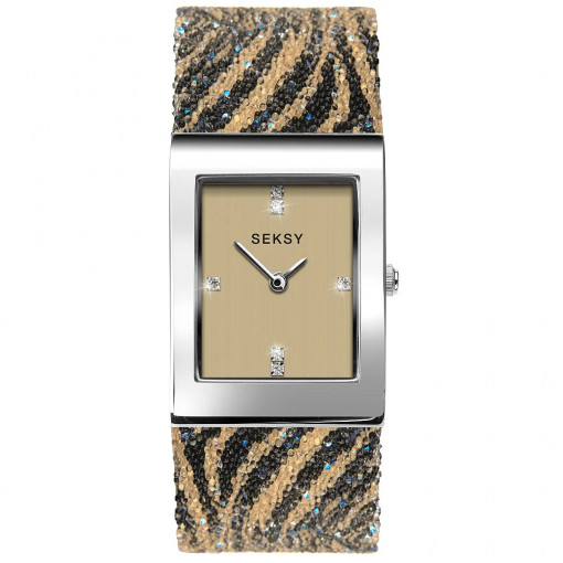 SEKSY ROCKS TIGER PRINT SWAROVSKI CRYSTALS - S-2852.37 - ДАМСКИ АНАЛОГОВ ЧАСОВНИК