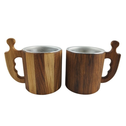 Wooden Beer Mug with Aluminum Lining