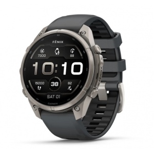 Garmin fēnix® 9 Pro - 47 мм Titanium с Graphite/Black силиконова каишка