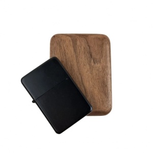 Stylish Gift Set Petrol Lighter in a Noble Wood Box