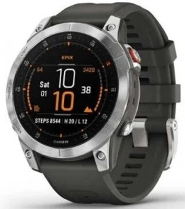 GARMIN EPIX 2 Slate Steel със силиконова каишка Смарт часовник