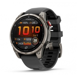 Garmin Fēnix® 8 Pro – 47 mm, AMOLED, Sapphire - Titanium с Graphite/black силиконова каишка - Смарт часовник