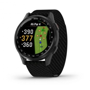 Garmin Approach® S50 - Slate Aluminium безел с Black ComfortFit Nylon каишка - Смарт часовник