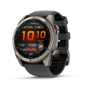Garmin Fēnix® 8 Pro, 51 мм, AMOLED, Sapphire, Titanium с Graphite/black силиконова каишка - Смарт часовник