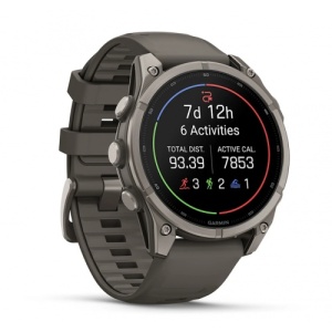 Garmin fēnix® 9 - 47 мм Titanium с Pebble Grey силиконова каишка - Img 3