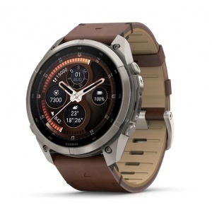 Garmin fēnix® 9 Pro, inReach® - 51 мм Titanium с Walnut кожена каишка