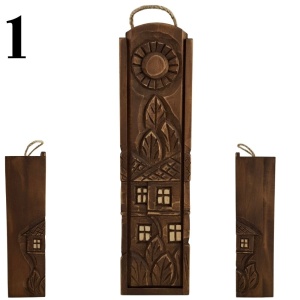Luxury Hand-Carved Wooden Box for a 750 ml Wine Bottle – Unique One-of-a-Kind Designs - Img 2