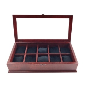 Luxury Wooden Box for Storing 10 watches in Burgundy Color