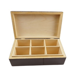 Wooden Tea Box with 6 Compartments and a Choice of 2 Colors - Img 9