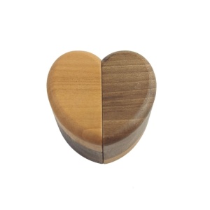 Exquisite Wooden Heart-Shaped Ring Box