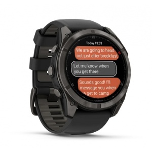 Garmin Fēnix® 8 Pro – 51 мм, AMOLED, Sapphire - Carbon grey DLC titanium с Black/pebble grey силиконова каишка - Смарт часовник - Img 3
