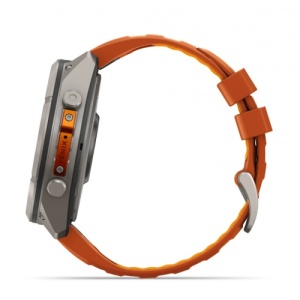 Garmin fēnix® 9 Pro, inReach® - 51 мм Titanium с Autumn Orange/Spark Orange силиконова каишка - Img 4