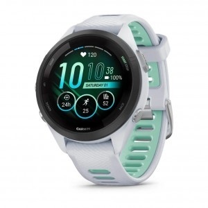 Garmin Forerunner 265S Black Bezel with Whitestone Case and Whitestone/Neo Tropic Silicone Strap Smart Watch