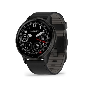 GARMIN Venu® 3 - Slate Bezel with Black Case and Leather Strap