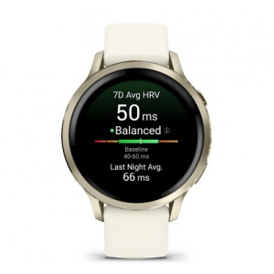 Garmin Venu® 4 - 41 мм, Lunar Gold с Bone силиконова каишка - Смарт часовник - Img 2