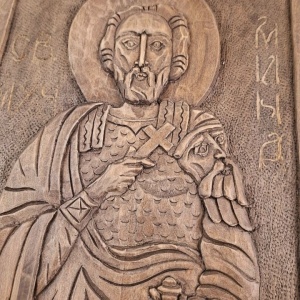 Hand-carved Icon of Saint Mina - Img 5