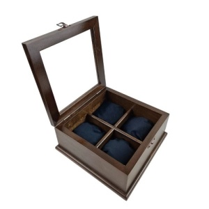 Luxury wooden watch box for 4 watches in walnut color - Img 2