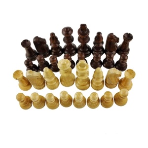 Staunton 5 Wooden Chess Pieces with Weighted Bases in a Cotton Bag - Img 2