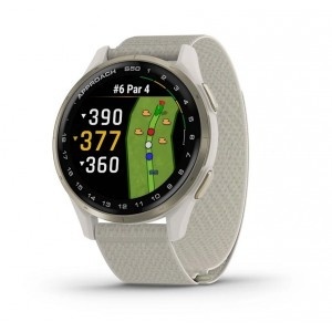 Garmin Approach® S50 - Cream Gold Aluminium безел с Ivory ComfortFit Nylon каишка - Смарт часовник