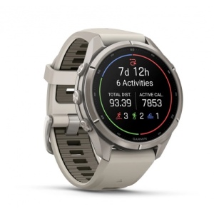 Garmin fēnix® 9 - 43 мм Titanium с Fog Grey силиконова каишка - Img 3