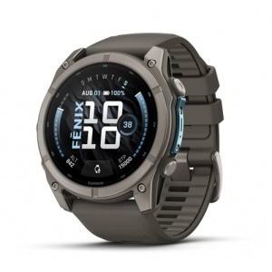 Garmin fēnix® 9 - 51 мм Titanium с Pebble Grey силиконова каишка