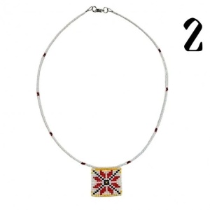 Handmade Beaded Necklace with Traditional Bulgarian Folk Patterns - Img 3