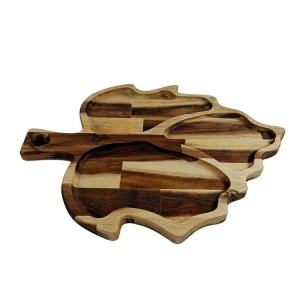 Luxurious Carved Serving Tray Leaf - Img 2