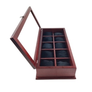 Luxury Wooden Box for Storing 10 watches in Burgundy Color - Img 3