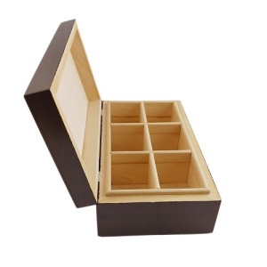 Wooden Tea Box with 6 Compartments and a Choice of 2 Colors - Img 11
