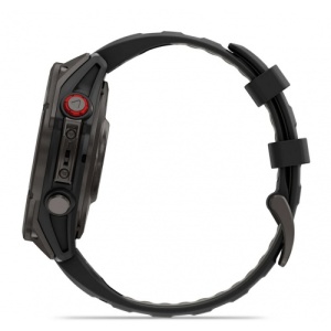 Garmin Fēnix® 8 Pro – 47 mm, AMOLED, Sapphire - Carbon grey DLC titanium с Black/pebble grey силиконова каишка - Смарт часовник - Img 4