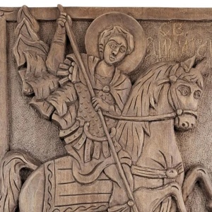 Hand-Carved Wooden Icon of Saint Demetrius - Img 2